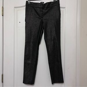 Ann Taylor Loft Marissa Skinny Pant 4P - Black and metallic gold pattern